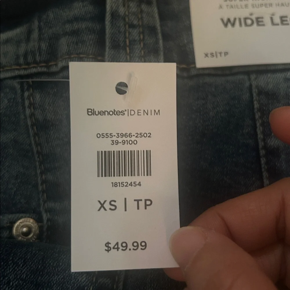 Bluenotes Dark Blue Super High Rise & Wide Leg Jeans - Picture 3 of 3
